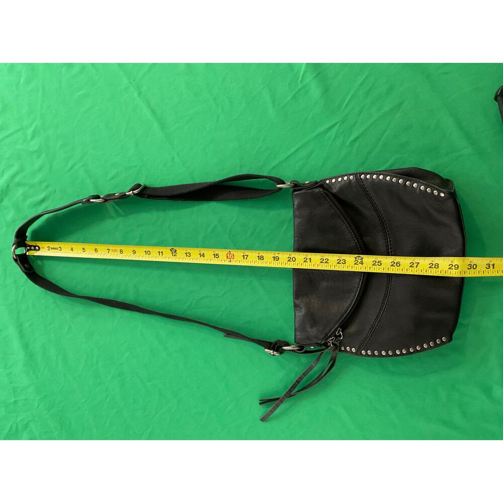 The Sak Black Leather Silverlake Crossbody Bag Zip Pockets **missing Hang tag** - Picture 12 of 16
